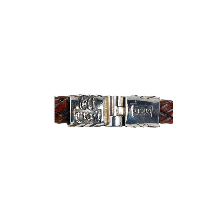 Silver Leather Bracelet LILY and DRAGON SCALES Jointlock 10