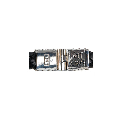 Silver-Leather Bracelet LILY and DRAGON SCALES Silver Jointlock 13