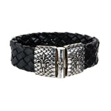 Silber-Lederarmband LILY und DRAGON SCALES Silber Jointlock 22