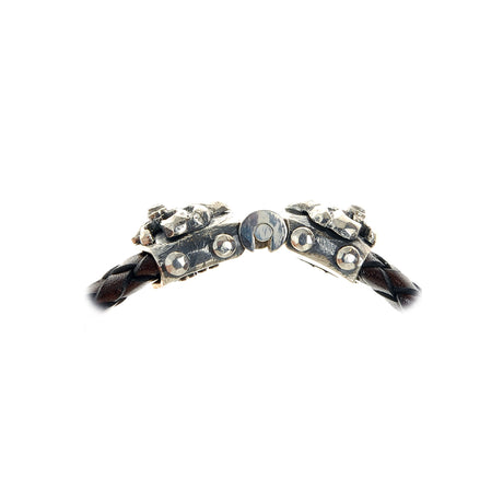 Silber-Lederarmband LILY und METEORIT Facettiertes Silber-Jointlock 10
