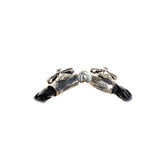Silver-Leather Bracelet MALTESER CROSS with METEORITE Faceted Silver Jointlock 10