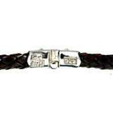 Silver-Leather Bracelet MALTESER CROSS with METEORITE Silver Jointlock 10