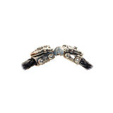 Silber-Lederarmband SHIELD mit METEORIT auf facettiertem Silber-Jointlock 10