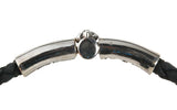 Silver Leather Bracelet PLAIN SLIM  4