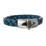 Silver Leather Bracelet PLAIN with Side Deco 13