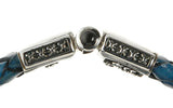 Silver Leather Bracelet PLAIN with Side Deco 13