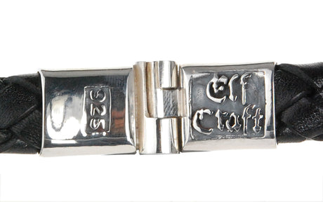 Silber-Lederarmband PLAIN und SKULL auf einem silbernen Jointlock 13
