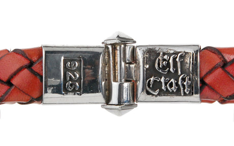 Silber-Lederarmband PYRAMIDES und DOMES Jointlock für 13 mm Leder