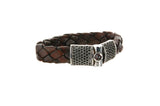 Silver Leather Bracelet Jointlock ROYAL and STONE 13