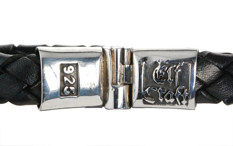 Silber-Lederarmband Silber-Gelenkschloss SKULL auf königlicher Oberfläche für 13-mm-Leder