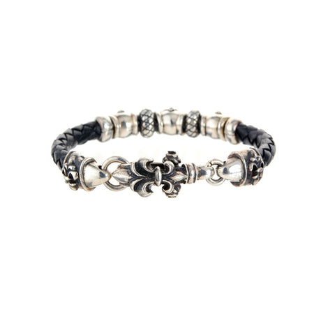Silber-Lederarmband LILY Verschluss mit Lily Tubes für 6mm Leder