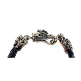 Silver Leather Bracelet EAGLE SKULL S 10