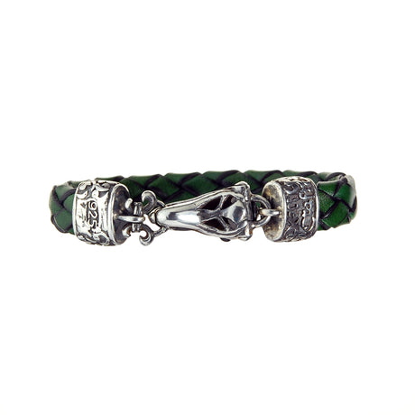 Silber-Lederarmband EAGLE SKULL M Verschluss für 13mm Leder