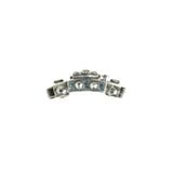 Silver Leather Bracelet CROWN Facetted Boxlock 10