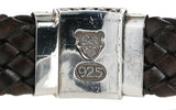 Silver Leather Bracelet LILY Boxlock 22