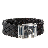 Silver Leather Bracelet LILY Boxlock 22