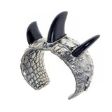 Silver Bracelet ROCKSTAR Croco Bangle 3row and Horns