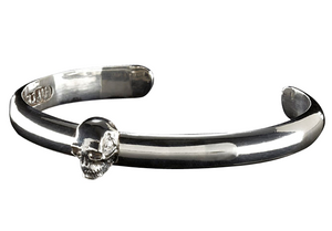 Silver Bangle Plain with SKULL