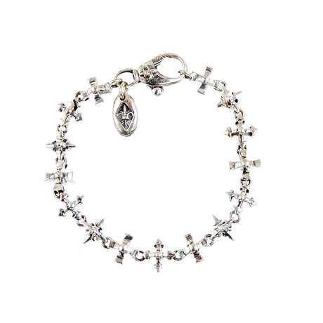 Silver Bracelet with Lance and Blades Crosses 10