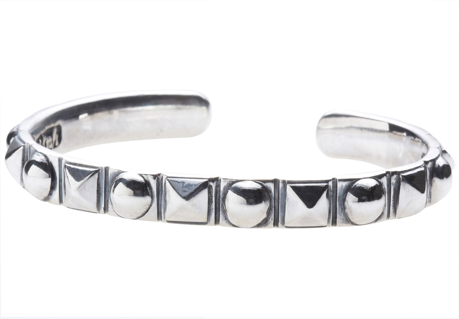 Silver Bangle PYRAMIDES and DOMES