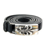 Silver Leather Bracelet Wrap LONG LILY 10mm