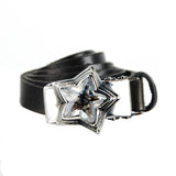 Silver Leather Bracelet Wrap ELFIN STAR with10mm Leatherband
