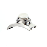 Silver Leather Bracelet Wrap ELFIN PAISLEY with10mm Leatherband