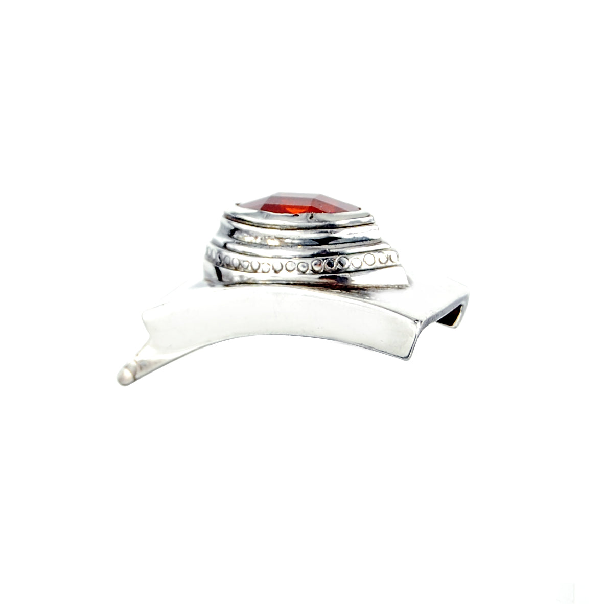 Silver Leather Bracelet Wrap ELFIN NAVETTE with10mm Leatherband