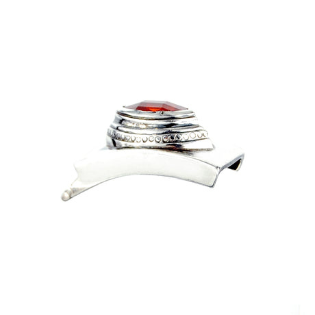 Silver Leather Bracelet Wrap ELFIN NAVETTE with10mm Leatherband