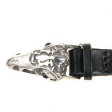 Silver Leather Wrap Bracelet EAGLE SKULL