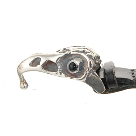 Silver Leather Wrap Bracelet EAGLE SKULL