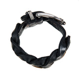 Silver-Leather Bracelet LILY Buckle