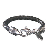 Silver-Leather Bracelet LILY Carabiner XS  Barrel LILIES 7