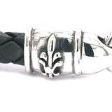 Silber-Lederarmband LILY Karabiner XS Barrel LILIES 