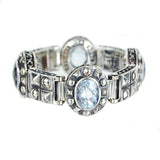 Silver Bracelet PYRAMIDES OVALS and Pyramides Squares
