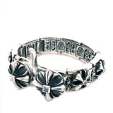 Silver Bracelet Square Links MALTESER CROSS with Tongslock