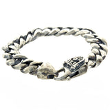 Silver Bracelet Faceted Links and LOBSTER CLAW LOCK with ELFIN SHIELD