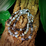 Silberarmband-PERLEN und Silberkugeln DRAGON FIRE SKULL LILY und KREUZE Kugeln
