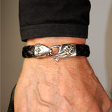 Silver Leather Bracelet LOBSTER CLAW and LILY Edge 13