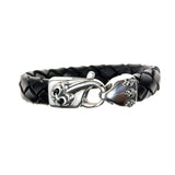 Silver Leather Bracelet LOBSTER CLAW and LILY Edge 13