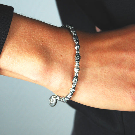 Silver Bracelet Mini TUBES DECOR and Mini Balls