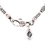 Silver Bracelet TUBES Elfin Lilies, Dragon Scales Spirals Stars with MALTESER CROSS and Beads