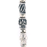 Silver Bracelet Decor Tubes and DRAGON FIRE Ball with Stone Beads