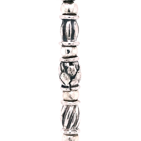 Silver Bracelet Elfin TUBES with LEOPARD and RUBIES