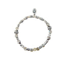 Silver Bracelet TUBES Elfin Lilies, Dragon Scales Spirals Stars with Maltese Cross and Stone Beads
