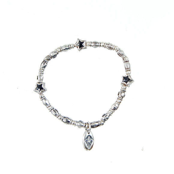 Silver Bracelet Mini TUBES Rough and Mini STARS