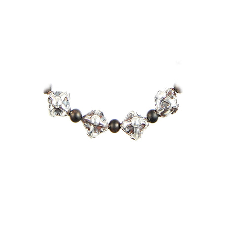 Armband Steinperlen und silberne BLADES CROSS Kugeln
