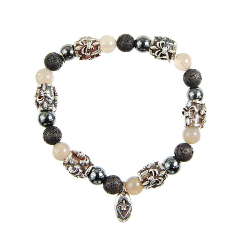 Silver Bracelet BEADS and LILY TUBES