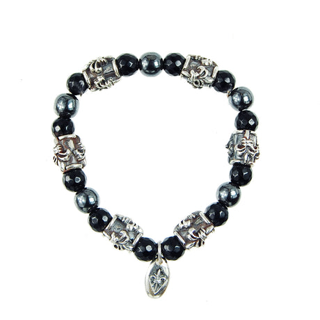 Silver Bracelet BEADS and LILY TUBES