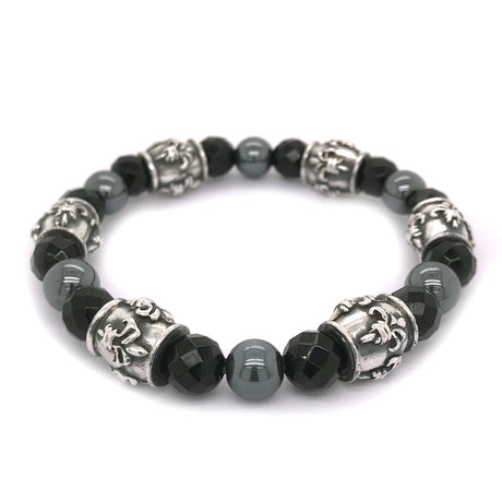 Silver Bracelet BEADS and LILY TUBES